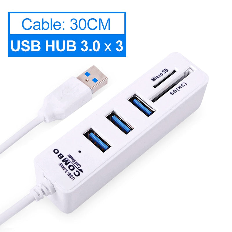 Multiprise USB 3 Ports avec Lecteur de Cartes SD pour Connectivité Facile