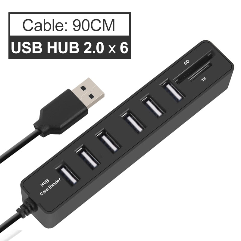 Multiprise USB 3 Ports avec Lecteur de Cartes SD pour Connectivité Facile