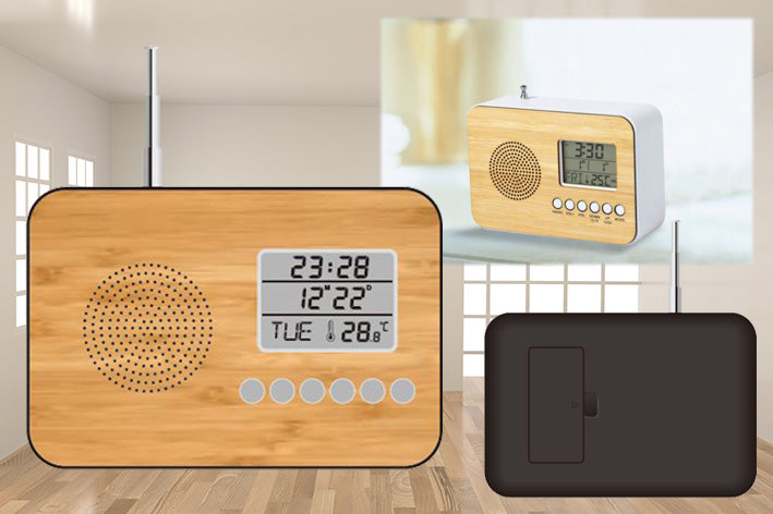 Radio Réveil Bambou : Élégance et Fonctionnalité pour vos Matins