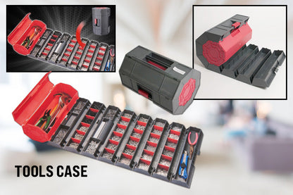 Mallette à outils mobile « Escargot » avec 37 compartiments organisés