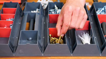 Mallette à outils mobile « Escargot » avec 37 compartiments organisés