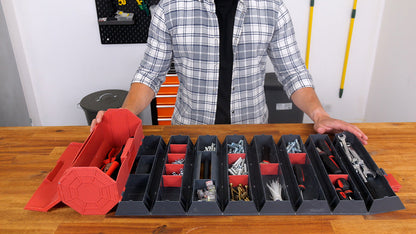 Mallette à outils mobile « Escargot » avec 37 compartiments organisés