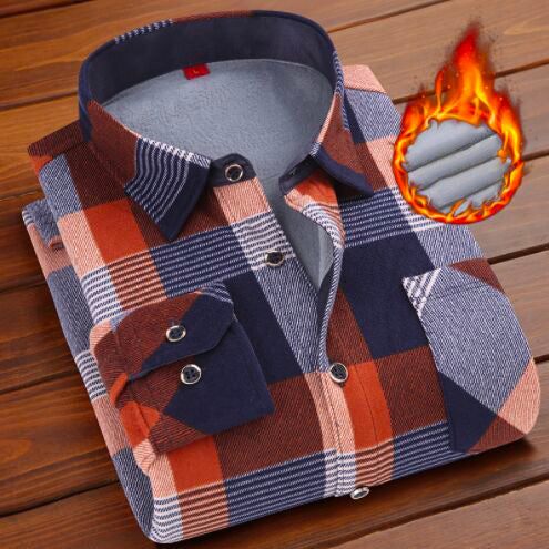 Chemise à Carreaux en Velours Épais pour Homme - Élégance et Confort Assurés