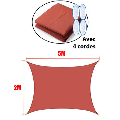 Voile d'ombrage rouge rouille - Protection UV 90% et imperméable