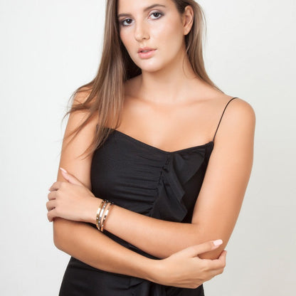 Élégance Scintillante : Ensemble de 3 Bracelets en Acier Inoxydable