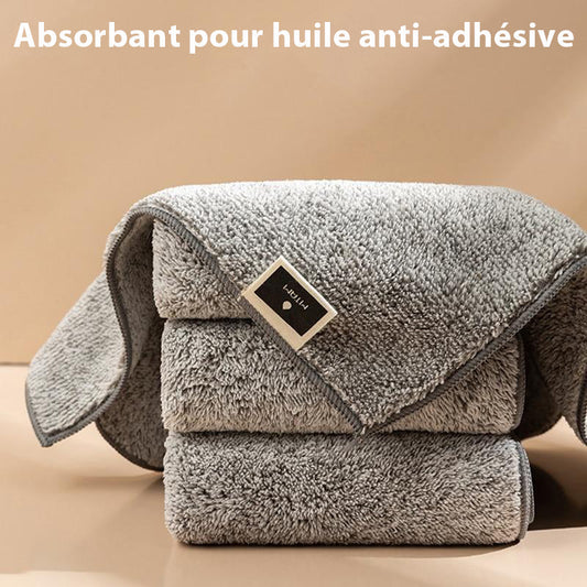 Lot de 3 torchons en microfibre de bambou 29 x 29 cm – Efficacité Anti-graisse !