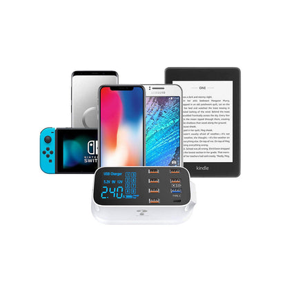 Chargeur Ultra-Rapide 8 Ports avec Écran LCD