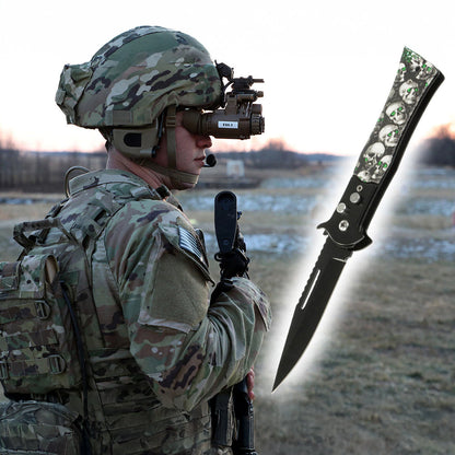 Couteau de poche pliable tactique militaire en acier - Pratique et fonctionnel