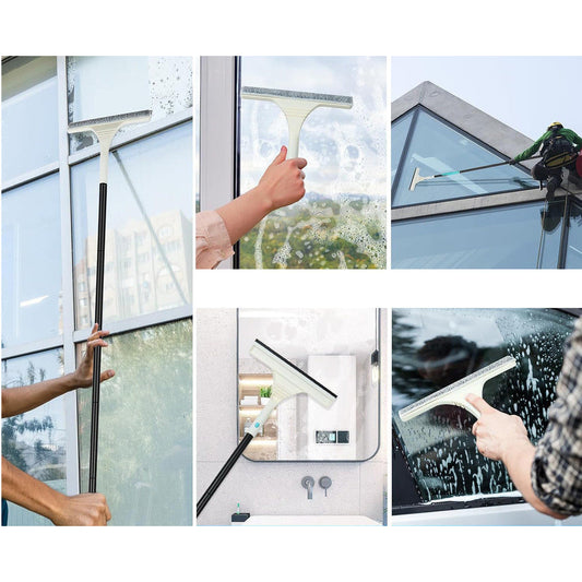 Raclette en microfibre pour vitres 160 cm - Set 2 en 1 avec accessoires
