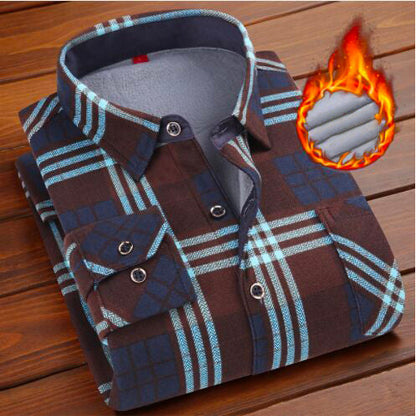 Chemise à Carreaux en Velours Épais pour Homme - Élégance et Confort Assurés