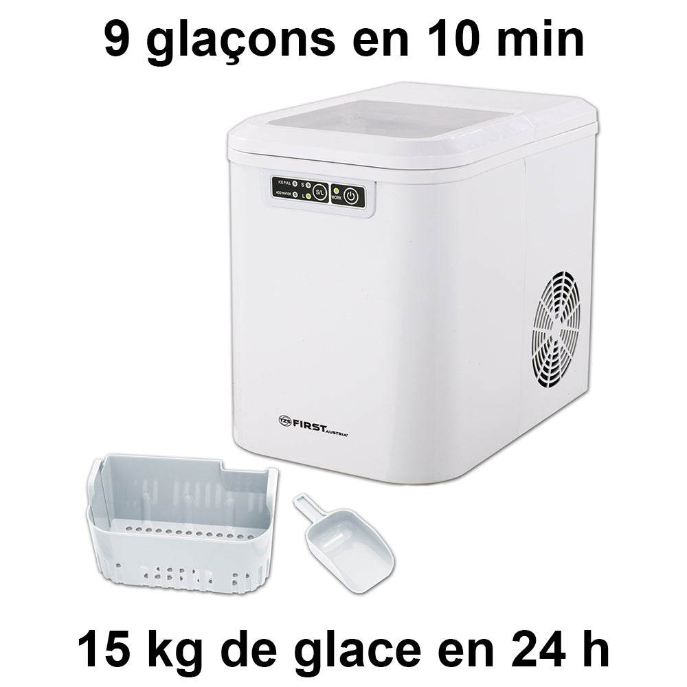 Machine à Glaçons Silencieuse 15kg/24h - Design Élégant et Performant