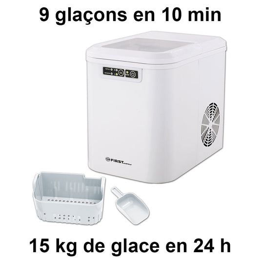 Machine à Glaçons Silencieuse 15kg/24h - Design Élégant et Performant