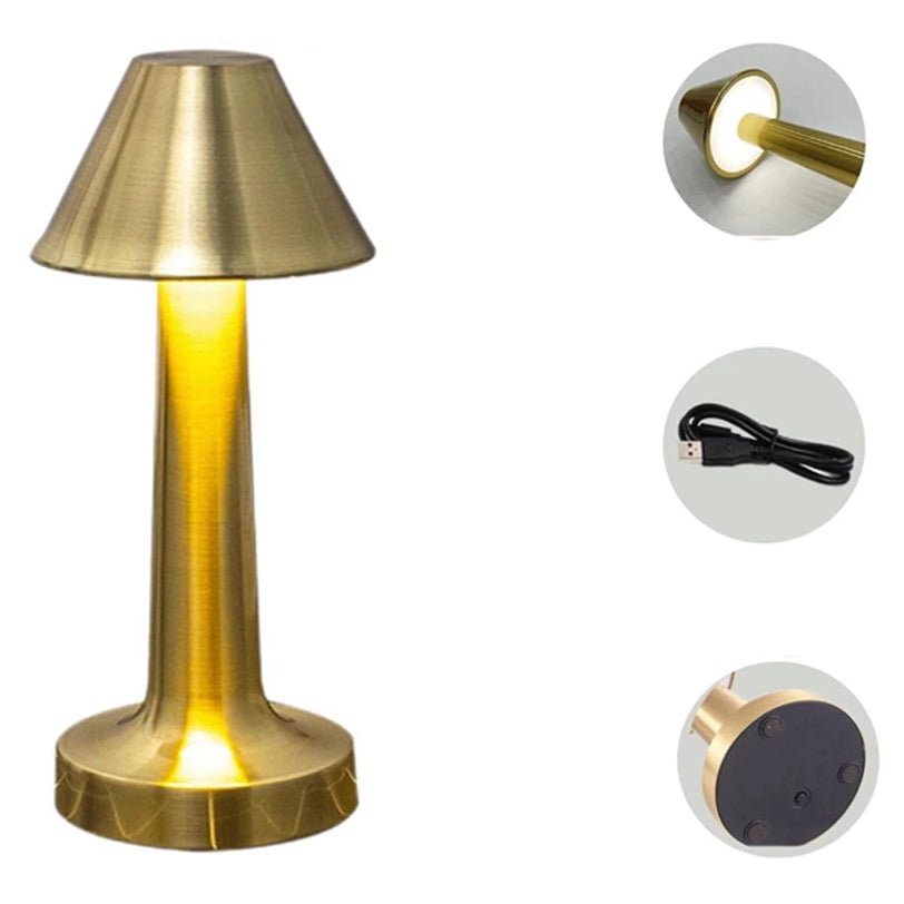 Lampe de chevet tactile sans fil à 3 niveaux de luminosité