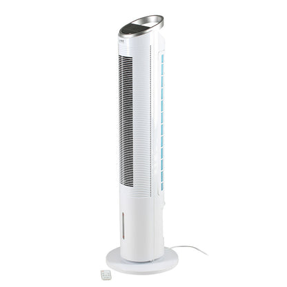Ventilateur colonne blanc silencieux 60W avec télécommande et affichage digital