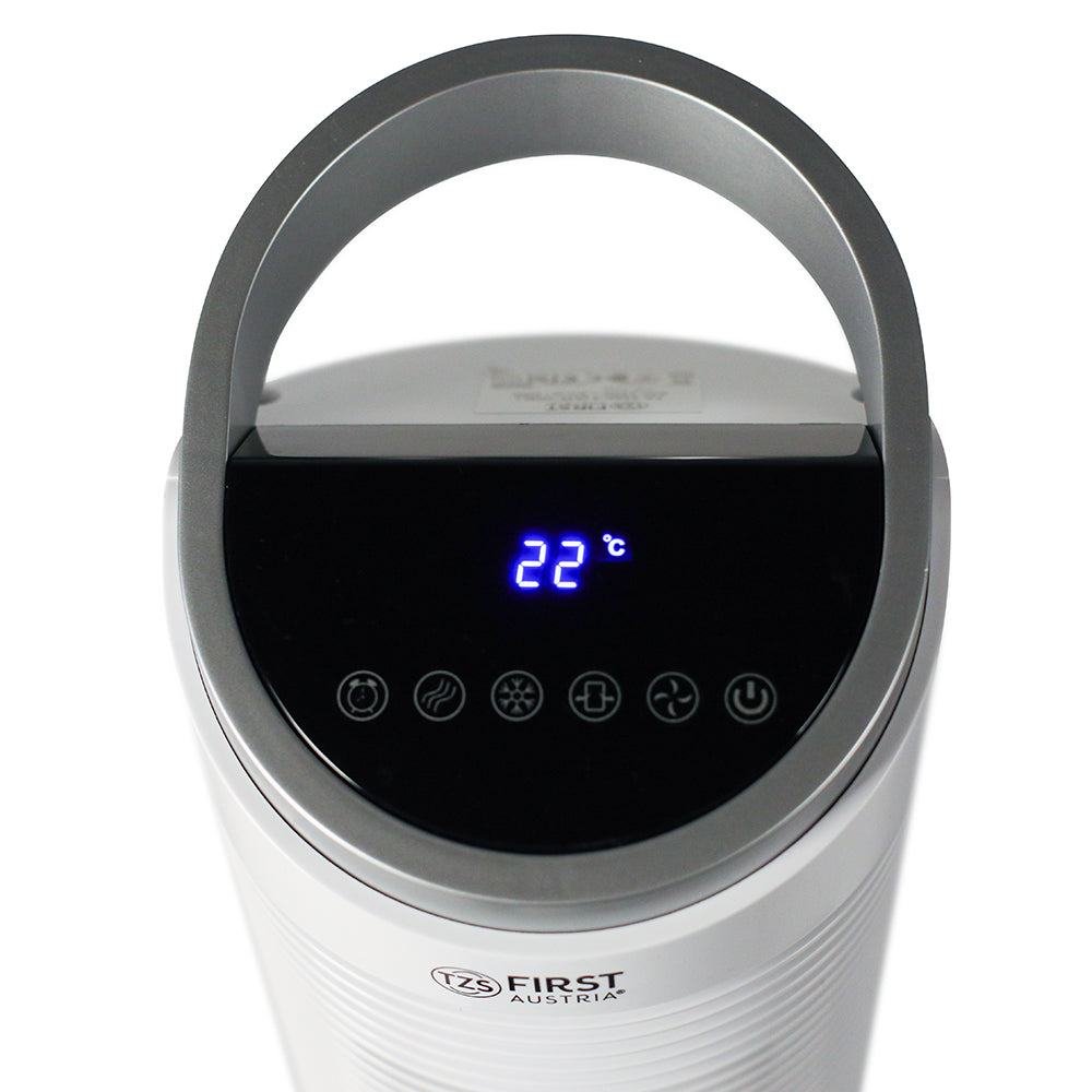 Ventilateur colonne blanc silencieux 60W avec télécommande et affichage digital