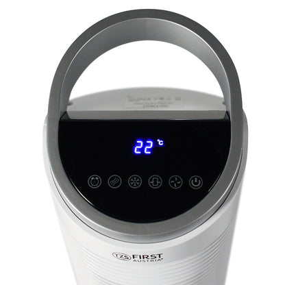 Ventilateur colonne blanc silencieux 60W avec télécommande et affichage digital