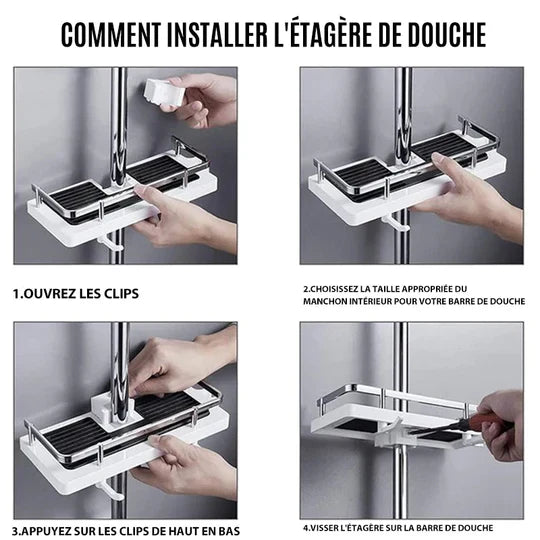 Étagère de Douche Pratique et Élégante, Installation Facile