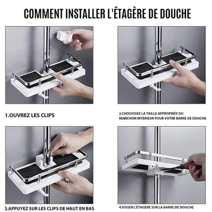 Étagère de Douche Pratique et Élégante, Installation Facile