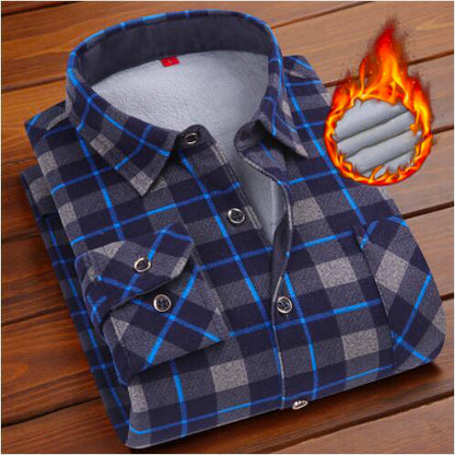 Chemise à Carreaux en Velours Épais pour Homme - Élégance et Confort Assurés
