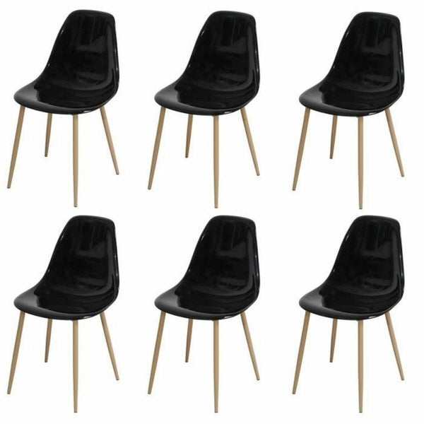 Lot de 6 Chaises Noires Élégantes pour un Espace Chic et Moderne