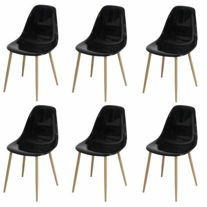 Lot de 6 Chaises Noires Élégantes pour un Espace Chic et Moderne
