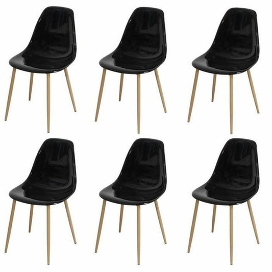 Lot de 6 Chaises Noires Élégantes pour un Espace Chic et Moderne