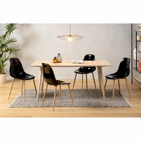 Lot de 6 Chaises Noires Élégantes pour un Espace Chic et Moderne