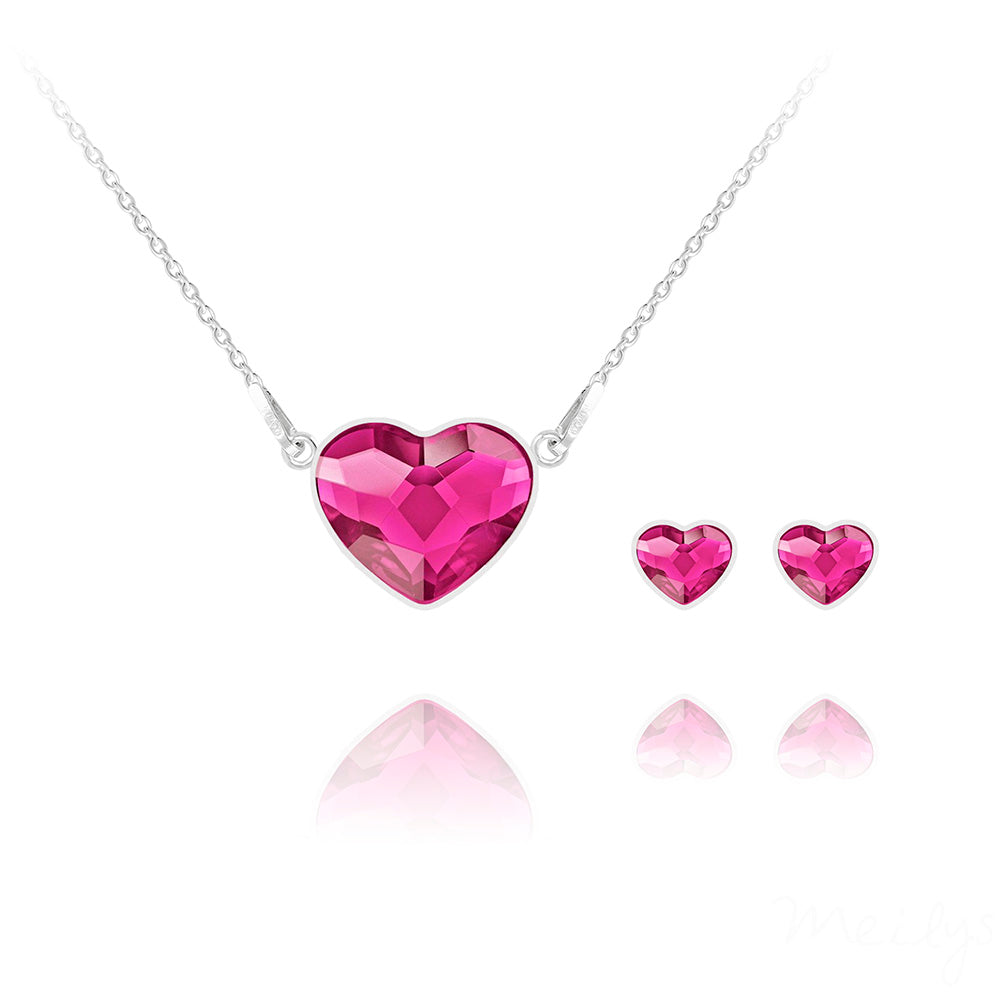 Coffret Élégance Coeur en Argent avec Cristaux Swarovski et Bougie Romantique
