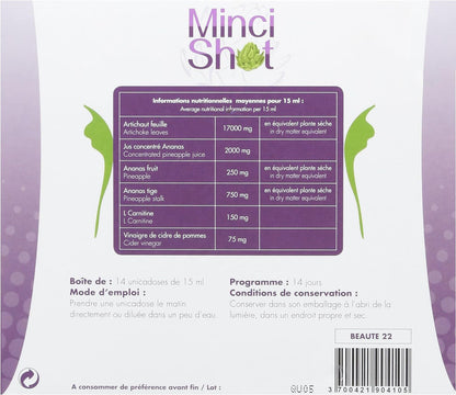 Mincishot - Cure minceur à l’artichaut en lot de 14 compléments alimentaires