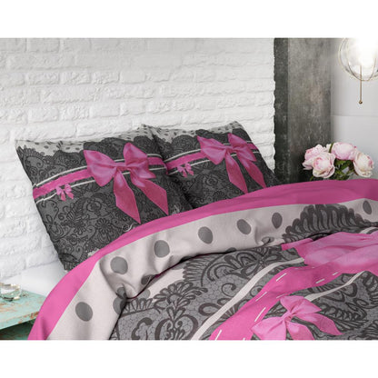 Housse de couette en coton microfibre avec 2 taies d'oreillers assorties