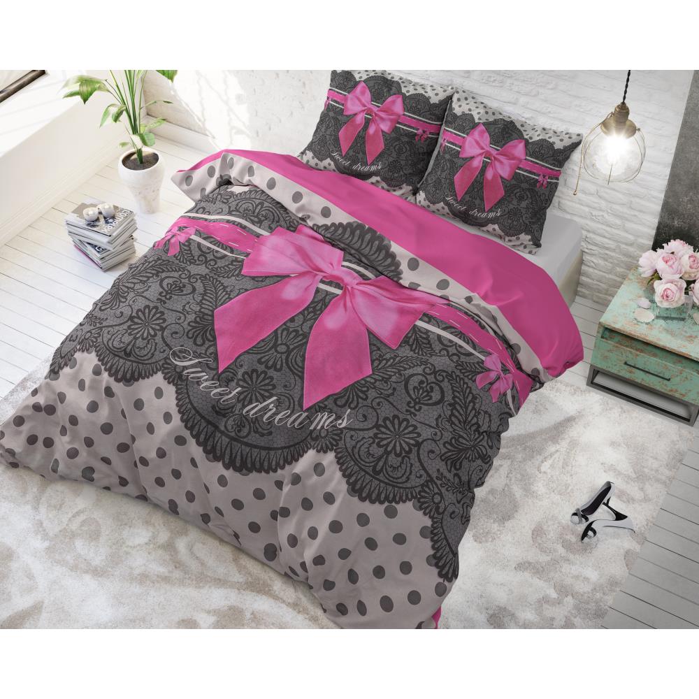 Housse de couette en coton microfibre avec 2 taies d'oreillers assorties