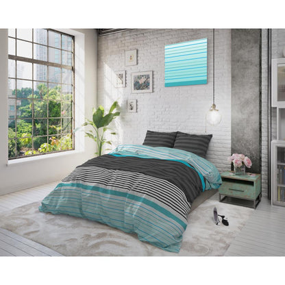 Housse de couette en coton microfibre avec 2 taies d'oreillers assorties