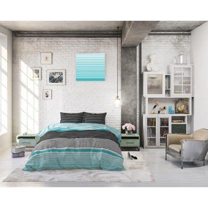 Housse de couette en coton microfibre avec 2 taies d'oreillers assorties