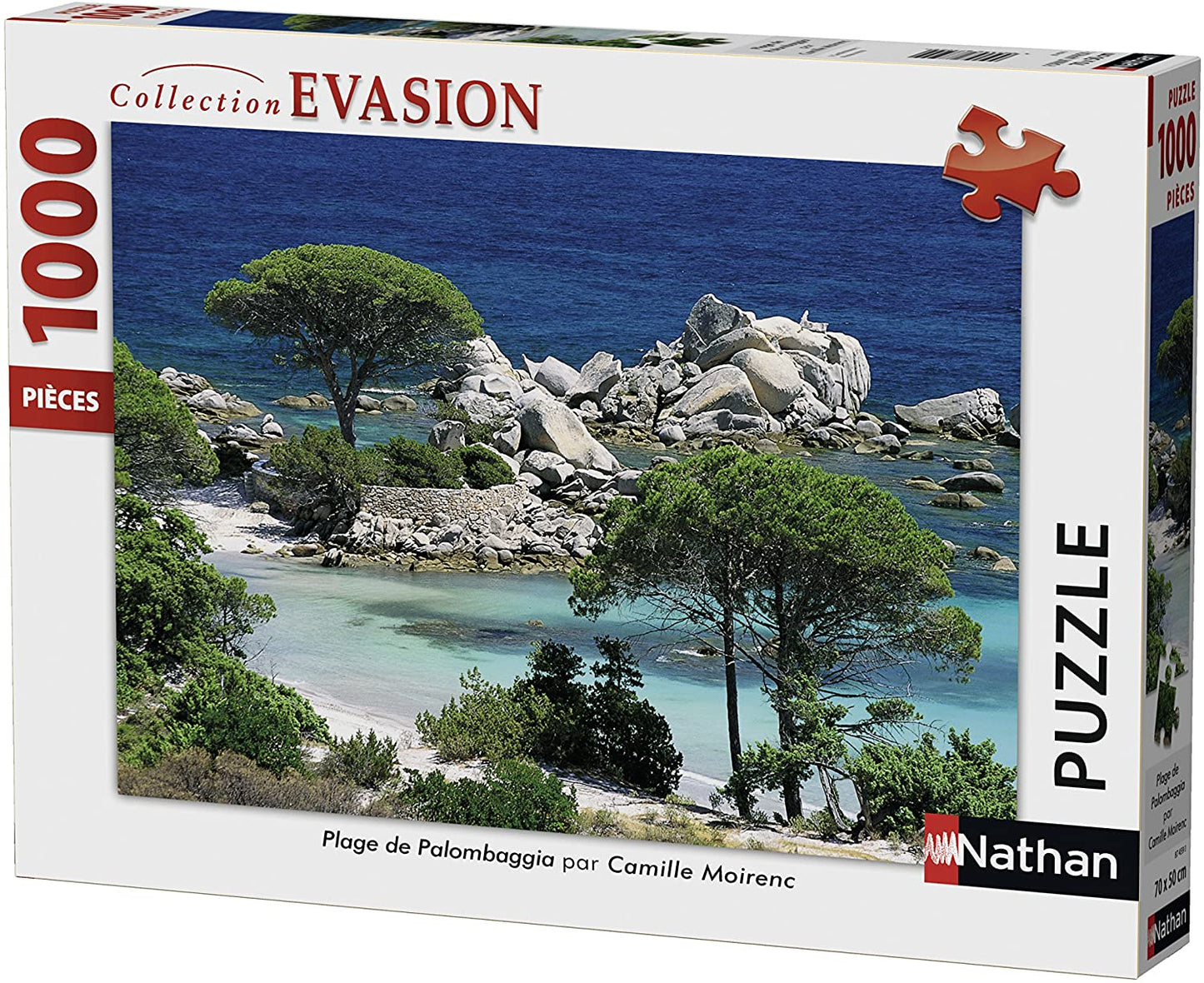 Lot de 2 Puzzles 1000 pièces : Plage de Palombaggia et Terrasse de Café de Van Gogh