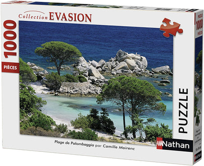 Lot de 2 Puzzles 1000 pièces : Plage de Palombaggia et Terrasse de Café de Van Gogh