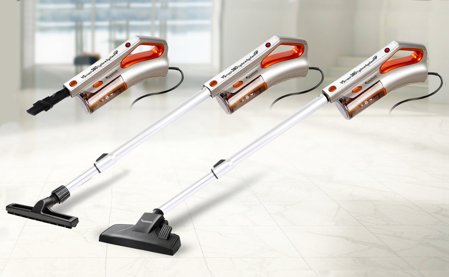 Aspirateur Cyclonique 400W avec Brosse Universelle - Manœuvre Facile et Design Élegant