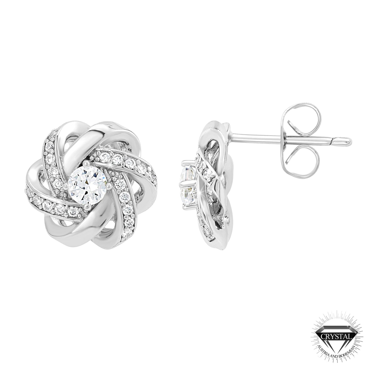 Parure Élégante en Alliage avec Cristaux de Bohème - Collier et Boucles d'Oreilles