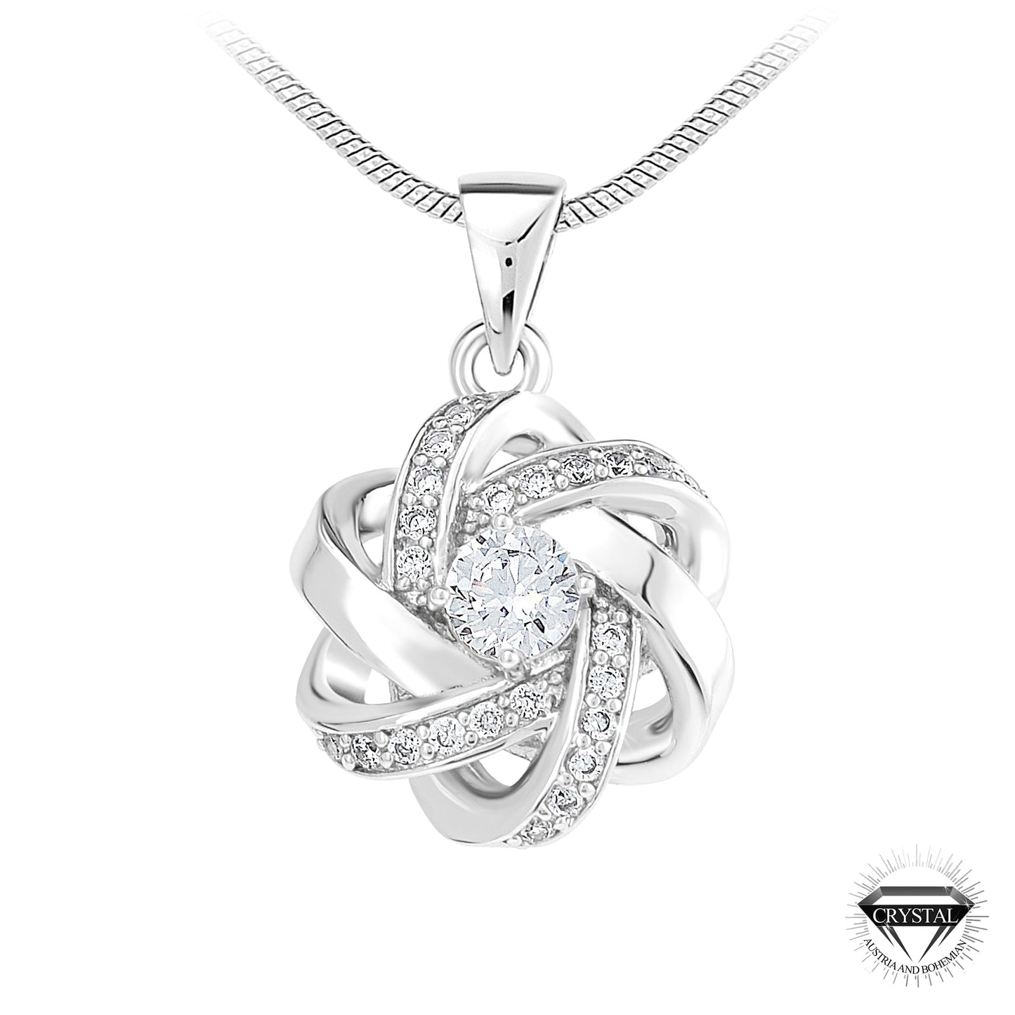 Parure Élégante en Alliage avec Cristaux de Bohème - Collier et Boucles d'Oreilles