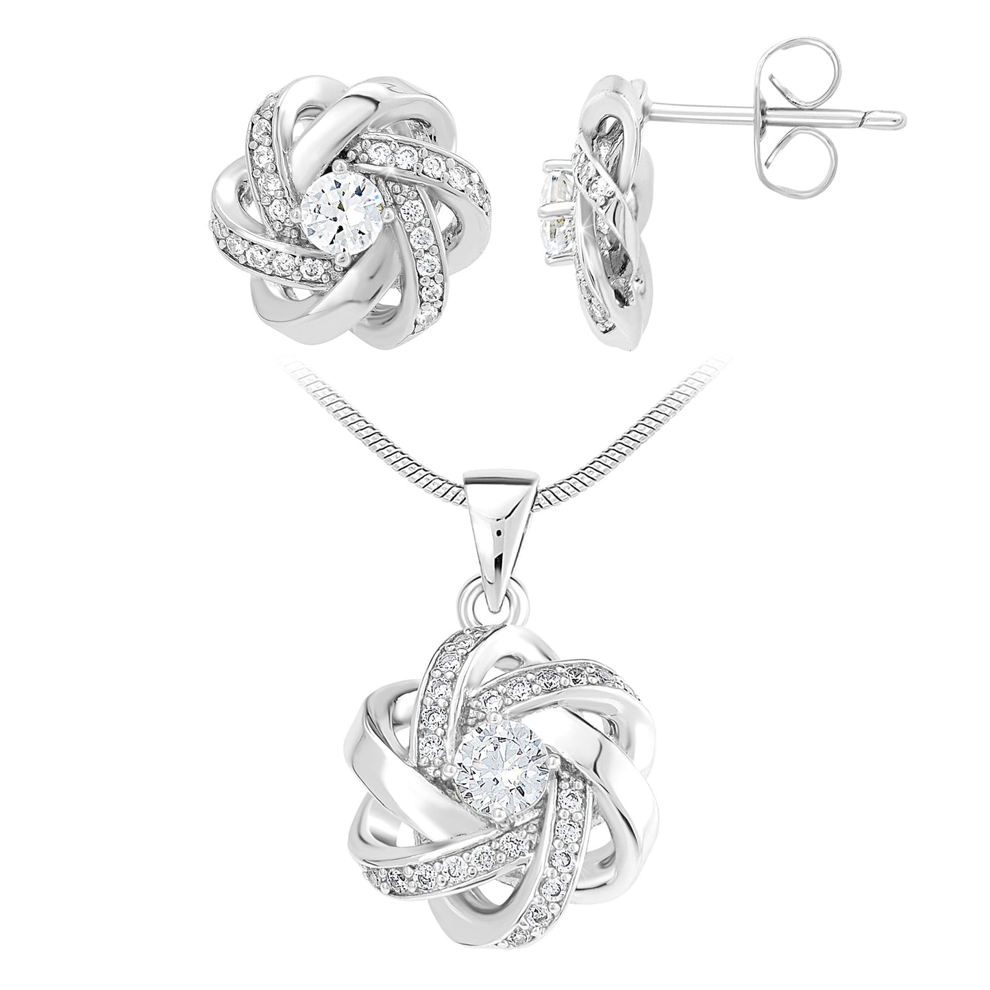 Parure Élégante en Alliage avec Cristaux de Bohème - Collier et Boucles d'Oreilles