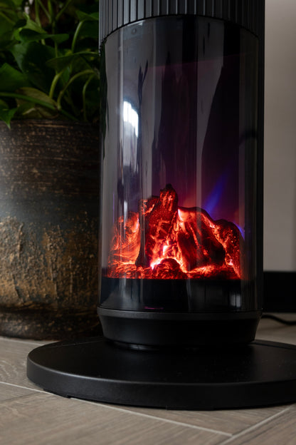 Radiateur Tour Électrique Portable avec Télécommande et Effet Flamme