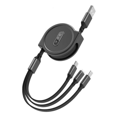 Câble USB Rétractable 3 en 1 - 1 acheté = 1 offert !