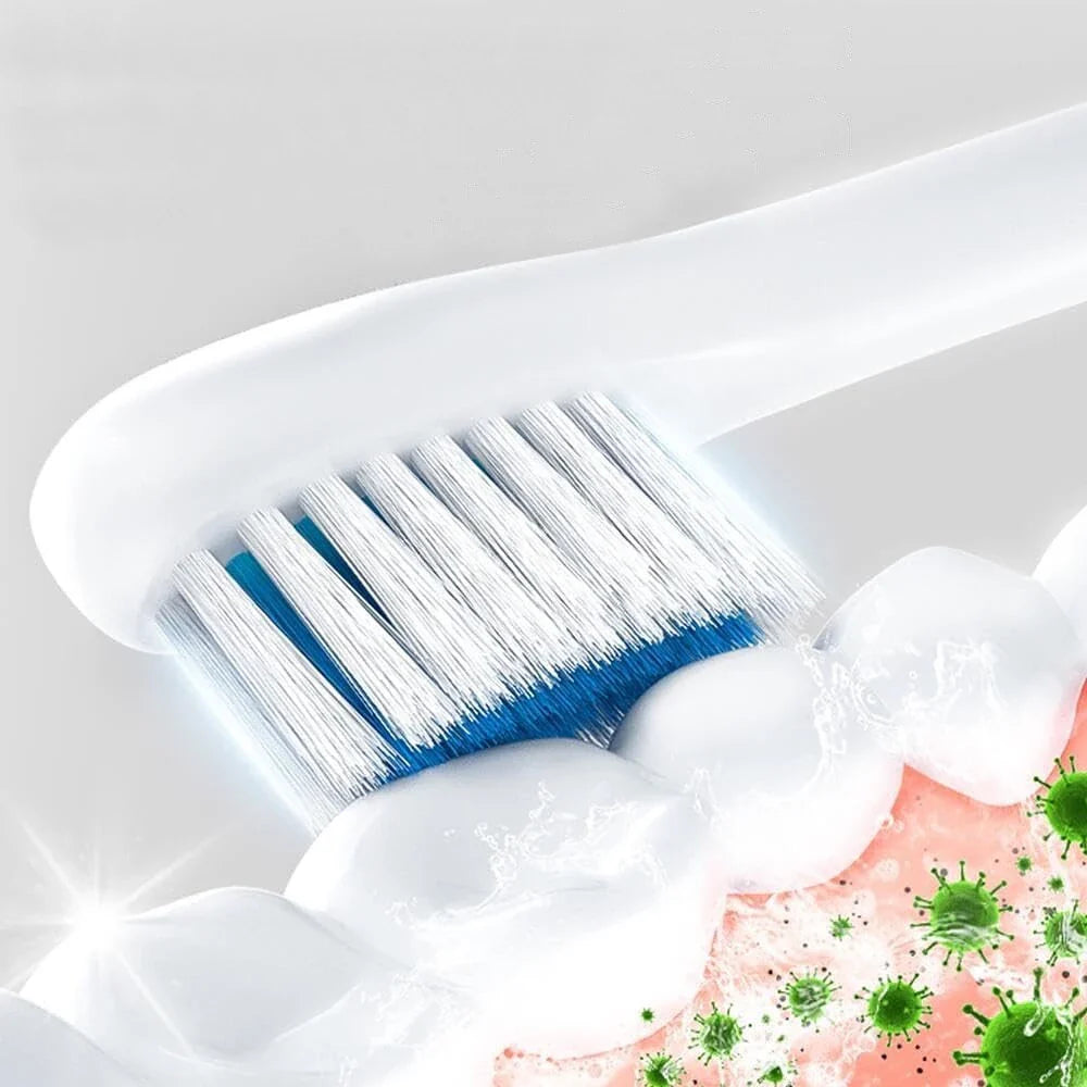 Brosse à dents électrique innovante avec 8 têtes interchangeables et socle de maintien