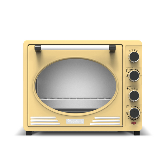 Four Électrique Rétro en Inox 35L – Cuisine Élégante et Performante