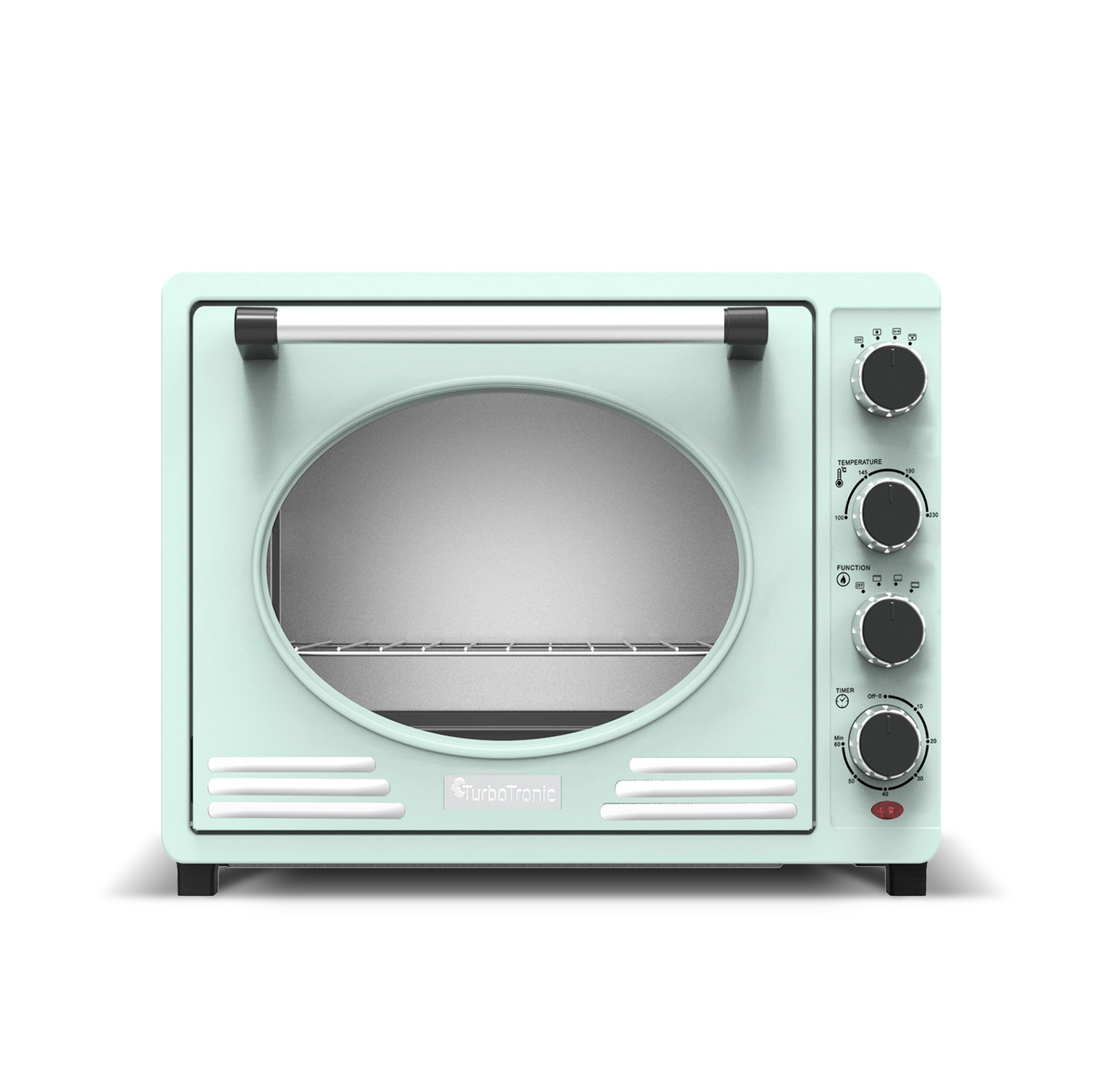 Four Électrique Rétro en Inox 35L – Cuisine Élégante et Performante