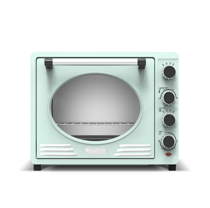 Four Électrique Rétro en Inox 35L – Cuisine Élégante et Performante