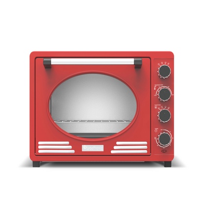 Four Électrique Rétro en Inox 35L – Cuisine Élégante et Performante