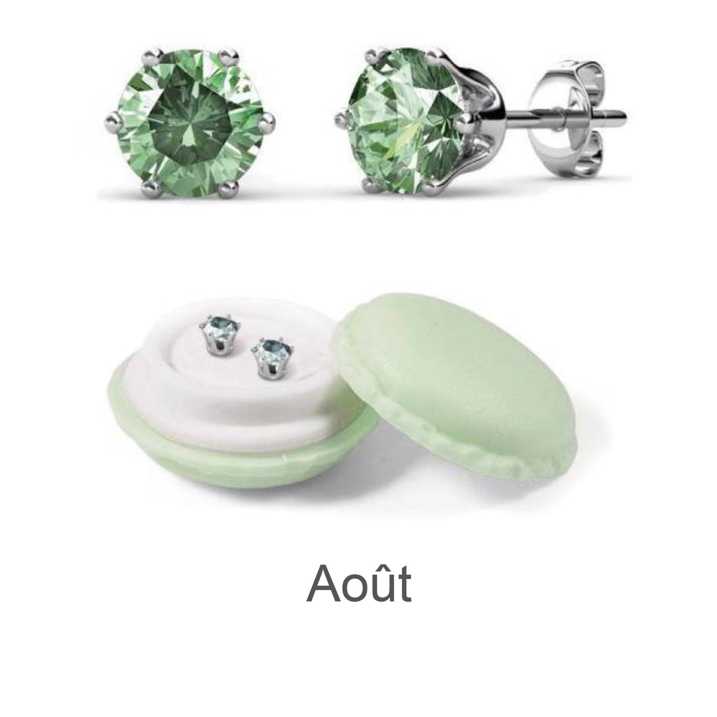 Boucles d'oreilles en cristal autrichien avec pierres de naissance - Élégance personnalisée