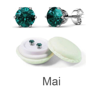 Boucles d'oreilles en cristal autrichien avec pierres de naissance - Élégance personnalisée