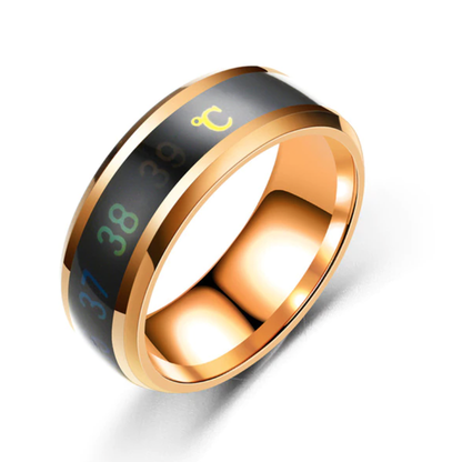 Bague Thermomètre en Titane et Acier pour un Suivi de Température Pratique