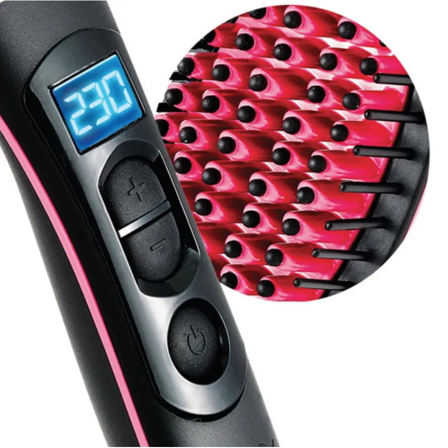 Brosse à Cheveux Lissante LCD Chauffage Rapide, pour un Lissage Parfait en Un Clin d'Œil